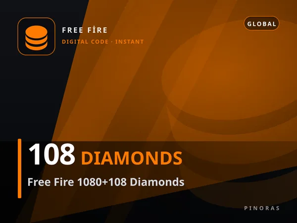 Free Fire 1080+108 Diamonds