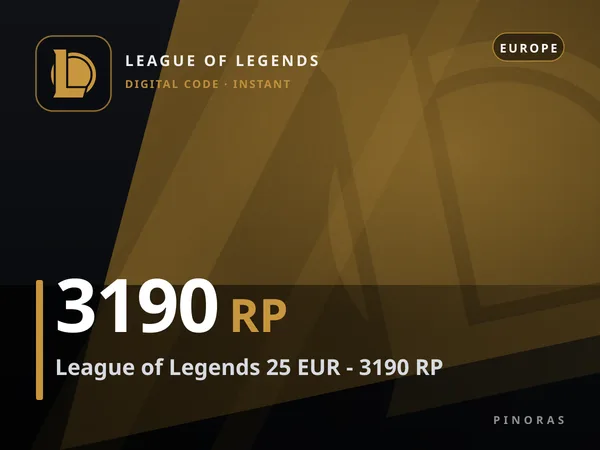League of Legends 25 EUR - 3190 RP