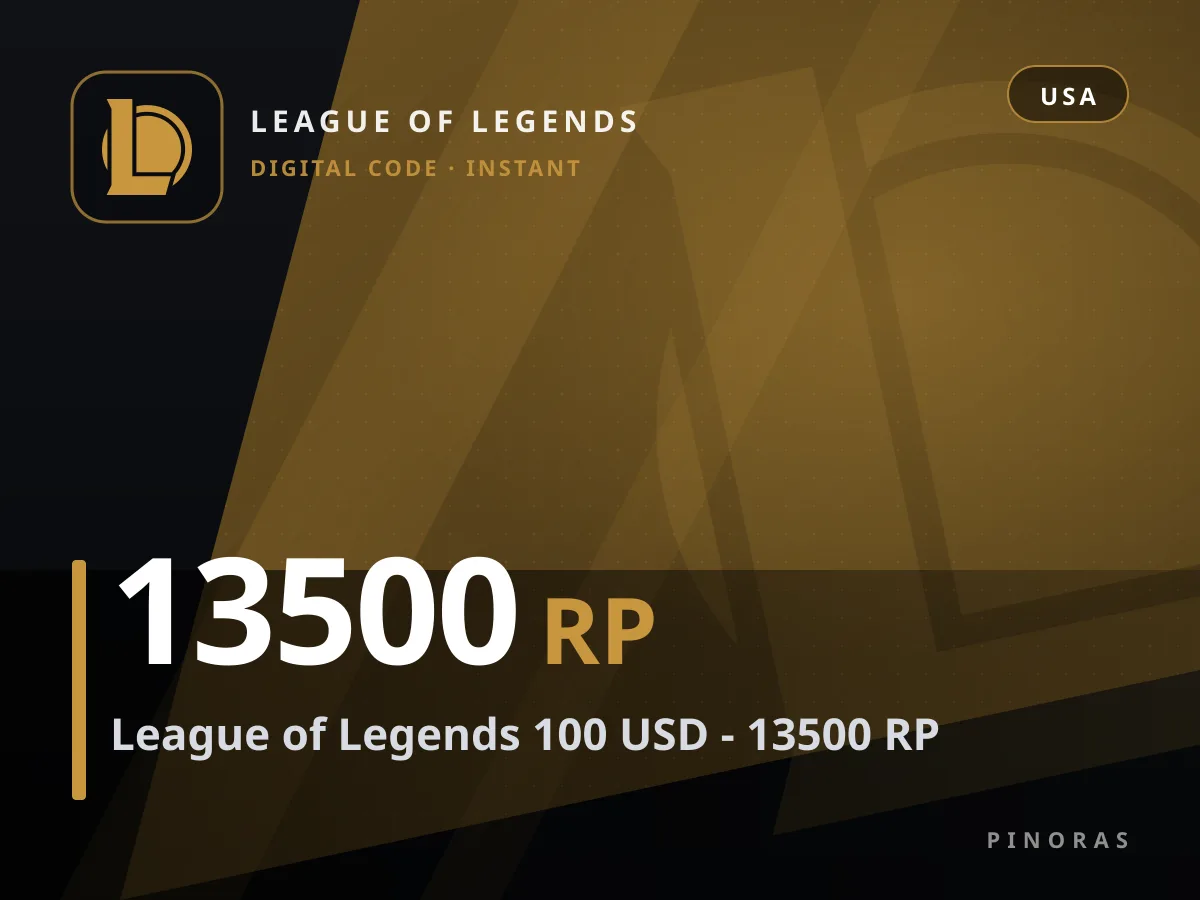 League of Legends 100 USD - 13500 RP — Pinoras